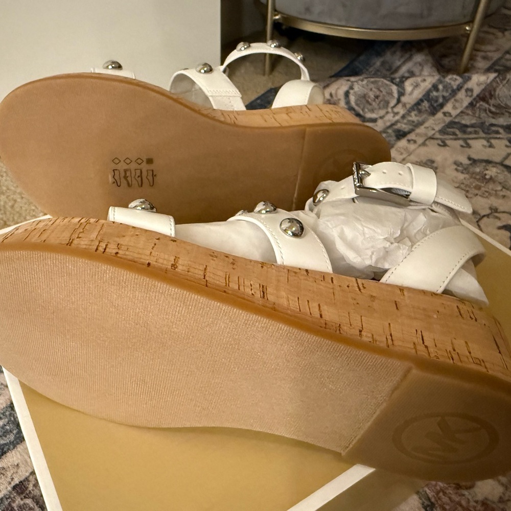 Michael Kors White Gladiator Sandals with Studs - Picture 6 of 6